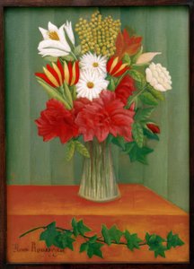 Virágcsokor a borostyán ágánál alkotó: Henri Rousseau